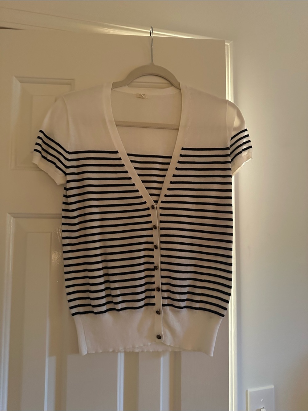 J. Crew Cream Short Sleeve Knit Top